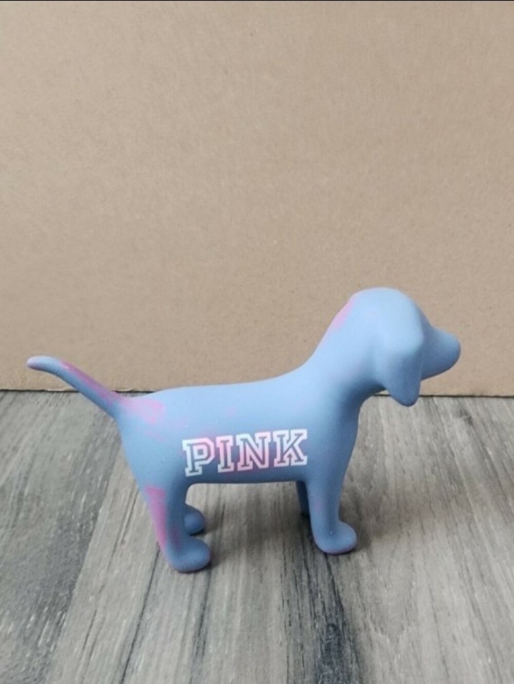 PINK Victoria's Secret Blue and Dog Figurine Display